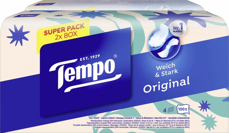 Tempo Original Taschentücher weich & stark Duo Box