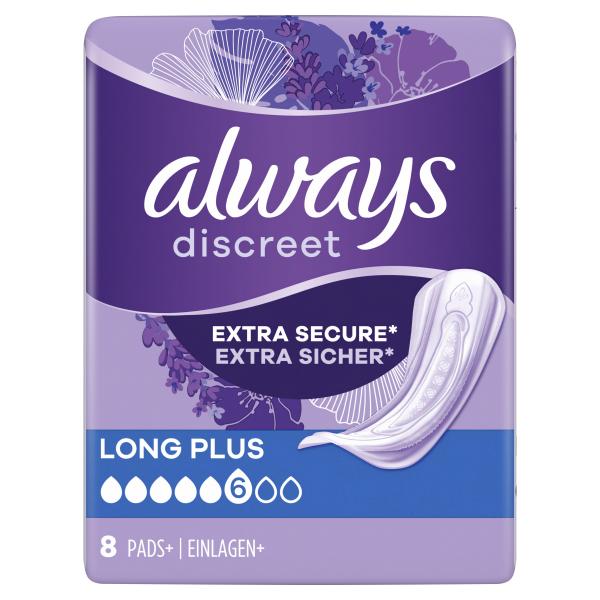 Always Discreet Inkontinenz-Einlagen Long Plus