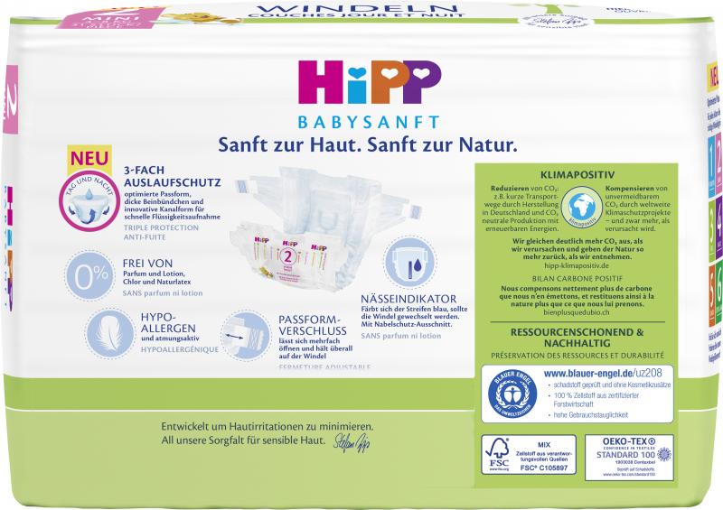 Hipp Babysanft Windeln Größe 2 Mini 4-8kg