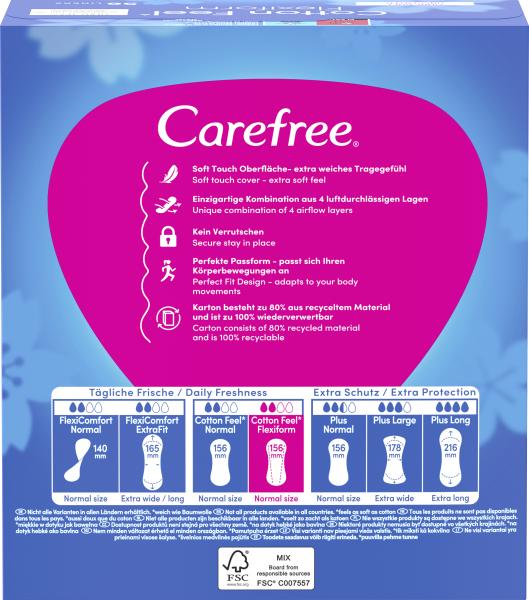 Carefree Cotton Feel Flexiform Slipeinlagen ohne Duft