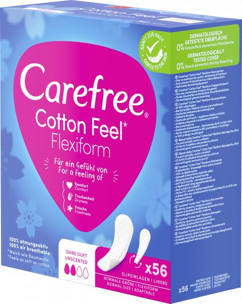 Carefree Cotton Feel Flexiform Slipeinlagen ohne Duft