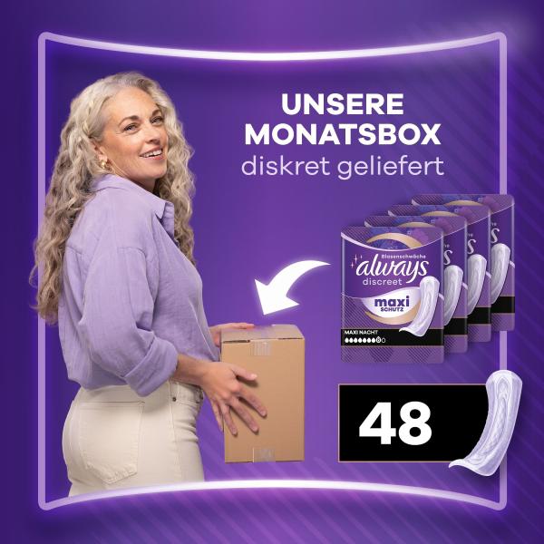Always Discreet Inkontinenz Ultimate Nacht Einlage Monatspackung