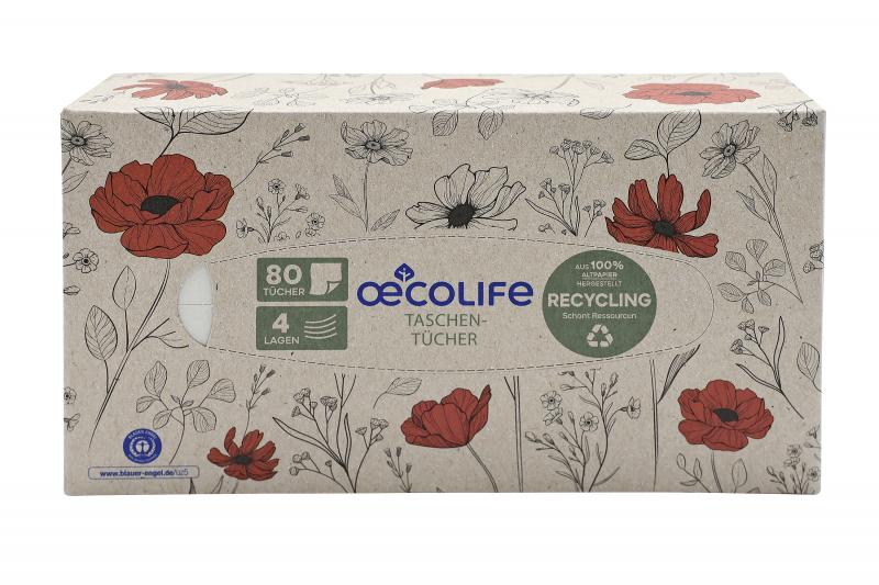 Oecolife Taschentücher Box 4-lagig