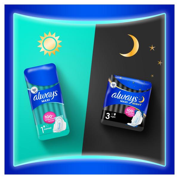 Always Maxi Night Damenbinden mit Flügeln (Größe 3)