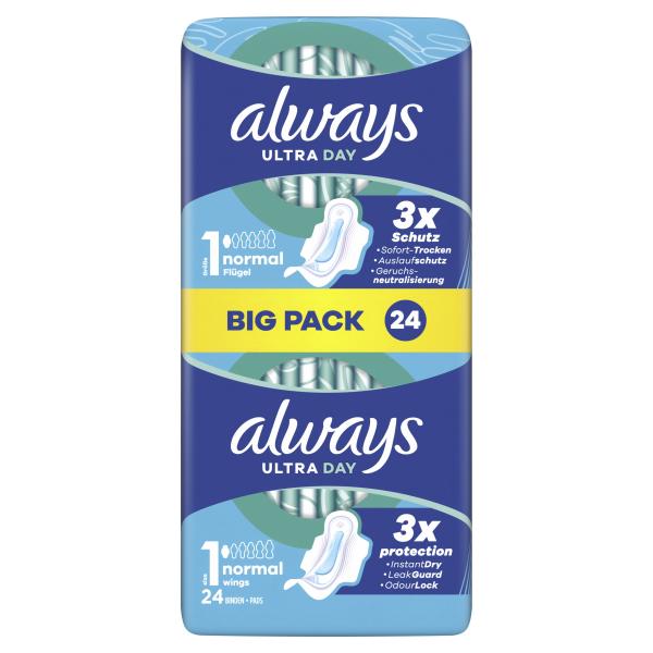 Always Ultra Day Binden Normal mit Flügeln (Größe 1)