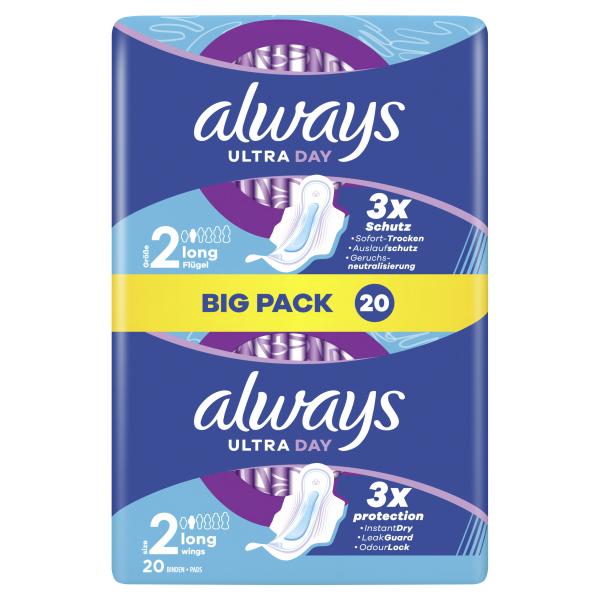 Always Ultra Day Binden Long mit Flügeln (Größe 2)