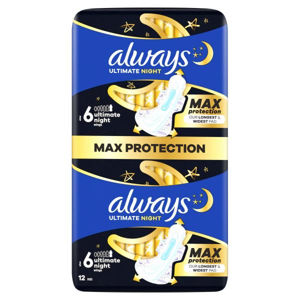 Always Ultimate Night Max Protection Binden mit Flügeln (Größe 6)