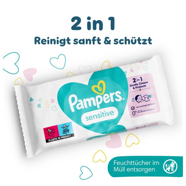 Pampers Feuchte Tücher Sensitiv 15 Packungen