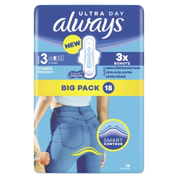 Always Ultra Day Binde Long Plus mit Flügeln (Größe 3)