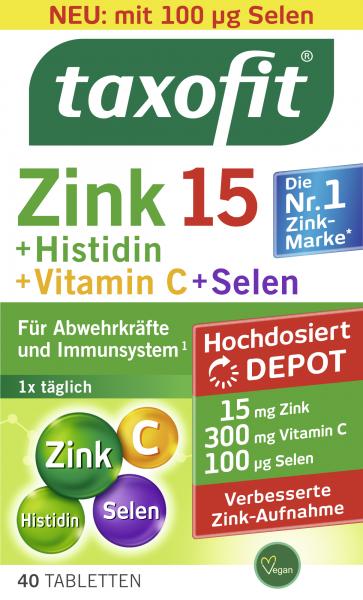 Taxofit Zink15 + Histidin + Vitamin C + Selen Depot Tabletten