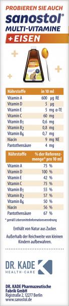 Sanostol Multi-Vitamine ohne Zuckerzusatz