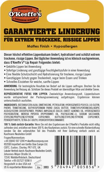 O'Keeffe's Lip Repair Kühlender Lippenbalsam