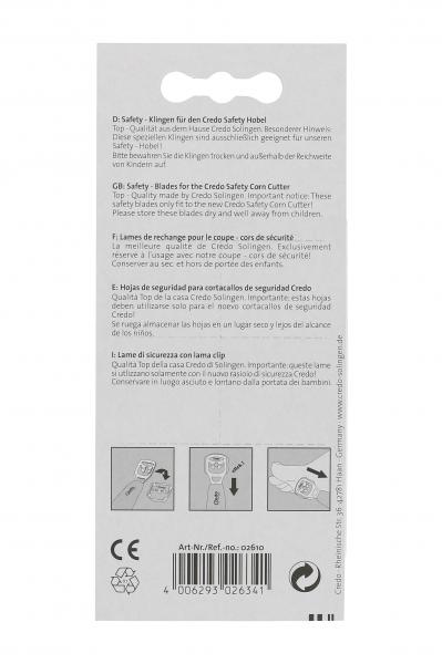 Credo Safty-Klingen für Safety Hornhauthobel