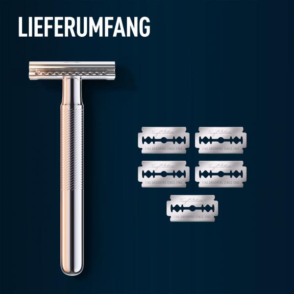 King C. Gillette Rasierhobel Herren, Rasierer + 5 Rasierklingen