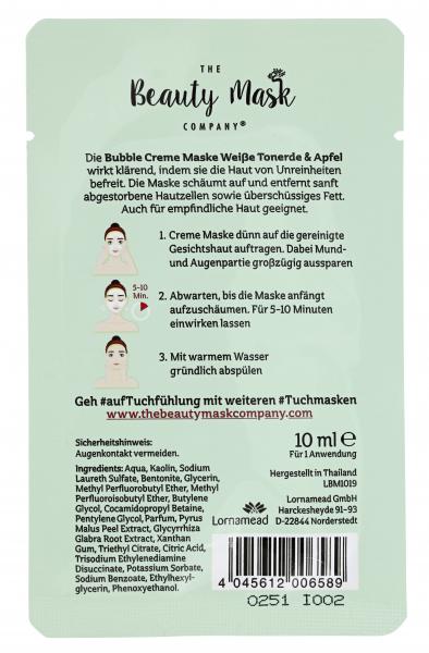 The Beauty Mask Company Bubble Creme Maske Weiße Tonerde & Apfel