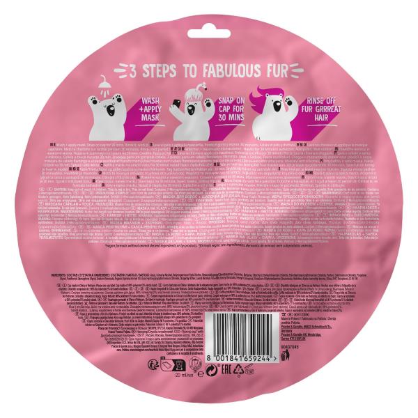 Bear Fruits Flamingo Glatt + Weich Haarmaske mit Haube