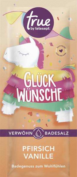 True by Tetesept Glückwünsche Badesalz Pfirsich-Vanille