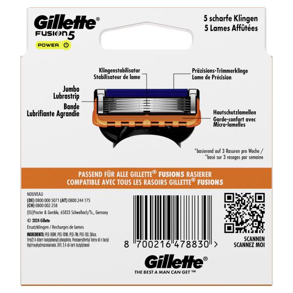 Gillette Fusion5 Power Rasierklingen