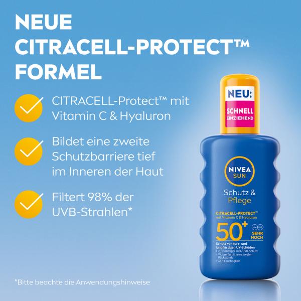 Nivea Sun Schutz & Pflege Citracell-Protect Sonnenspray LF50+