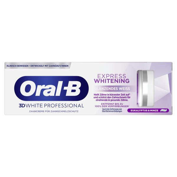 Oral-B 3D White Professional Express Whitening Glänzendes Weiss Zahncreme