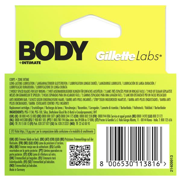Gillette Labs Body + Intimate Rasierklingen 3er