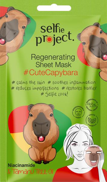 Selfie project. Regenerating Sheet Mask #CuteCapybara
