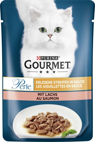 Purina Gourmet Perle Erlesene Streifen in Sauce mit Lachs
