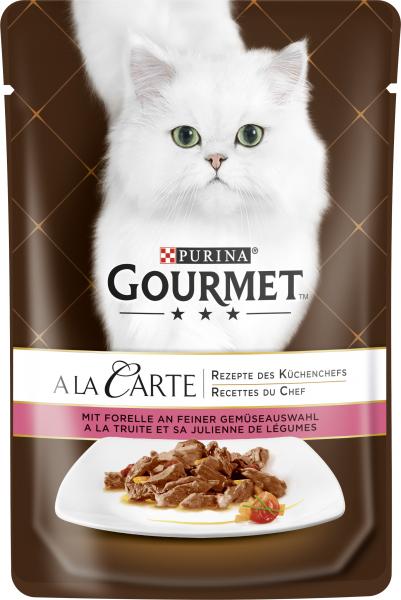Purina Gourmet a la Carte mit Forelle an feiner Gemüseauswahl