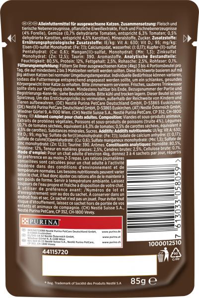 Purina Gourmet a la Carte mit Forelle an feiner Gemüseauswahl