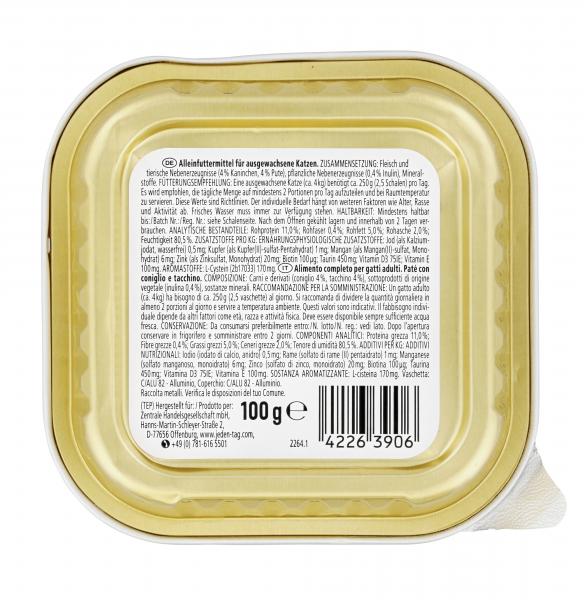 Jeden Tag Katze Pastete mit Kaninchen & Pute