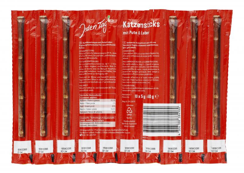 Jeden Tag Katzensticks Pute & Leber