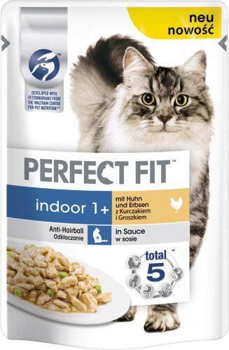Perfect Fit Cat Indoor 1+ mit Huhn und Erbsen in Sauce