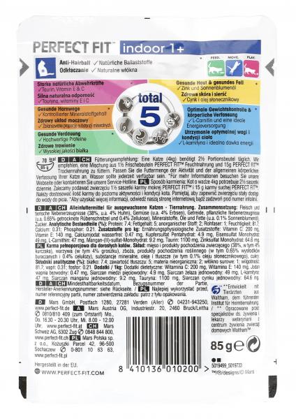 Perfect Fit Cat Indoor 1+ mit Huhn und Erbsen in Sauce