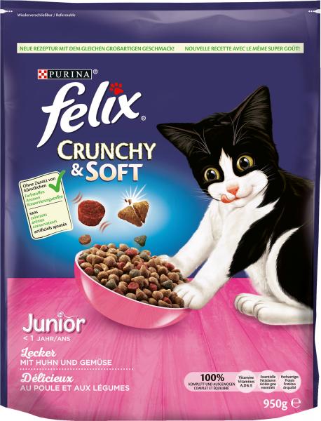 Felix Crunchy & Soft Junior mit Huhn und Gemüsenote