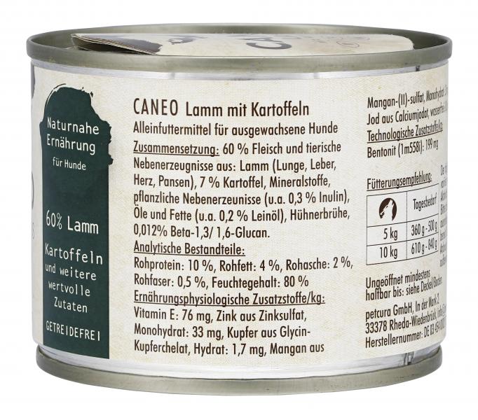 Caneo Hund Lamm mit Karfoffeln 