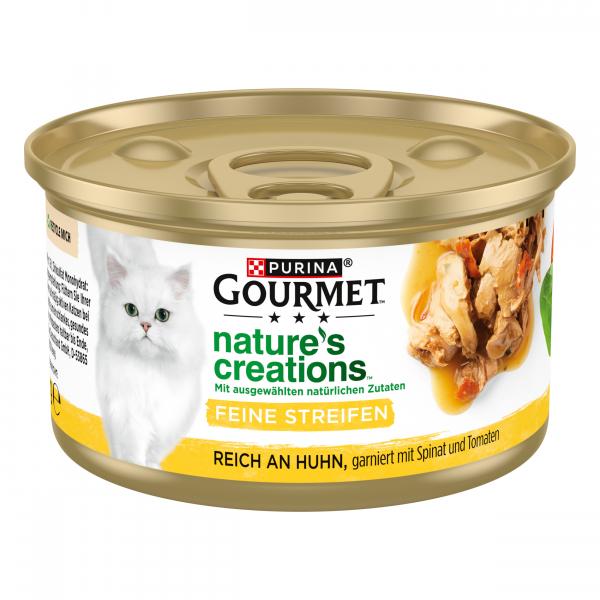 Purina Gourmet Nature's Creations Feine Streifen Reich an Huhn