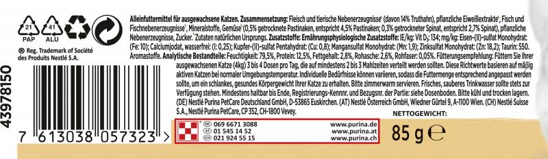 Purina Gourmet Nature's Creations Feine Streifen Reich an Truthahn 