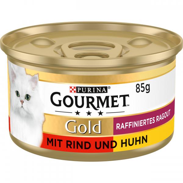 Purina Gourmet Gold raffiniertes Ragout Duett mit Rind und Huhn