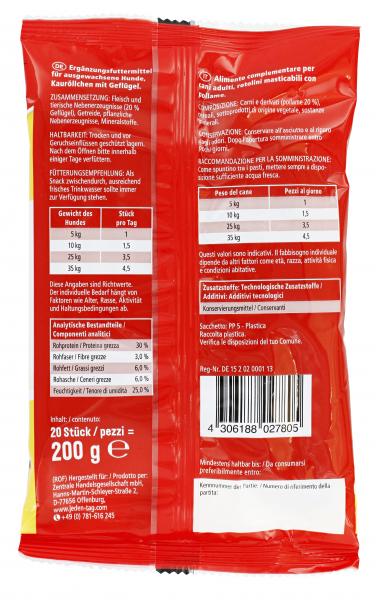 Jeden Tag Hund Kauröllchen mit Geflügel