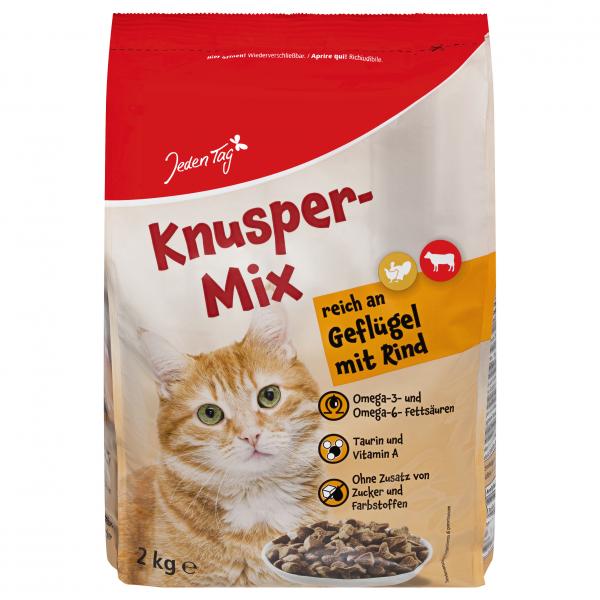 Jeden Tag Katze Knusper-Mix reich an Geflügel mit Rind