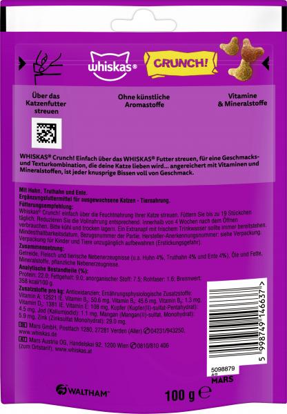 Whiskas Crunch mit Huhn, Truthahn und Ente