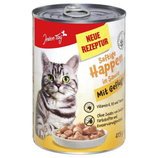 Jeden Tag Katze Saftige Happen in Sauce mit Geflügel