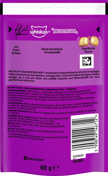 Whiskas Knuspertaschen mit Huhn & Käse