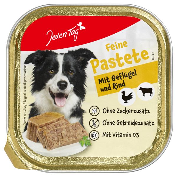Jeden Tag Hund Feine Pastete Geflügel und Rind