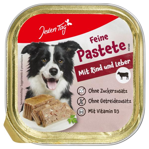 Jeden Tag Hund Pastete Rind und Leber