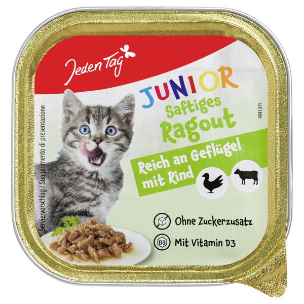 Jeden Tag Katze Junior Ragout Geflügel und Rind