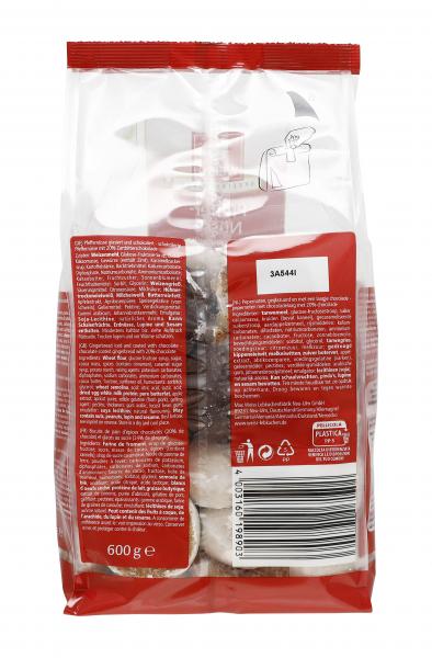 Weiss Pfeffernüsse teilweise mit Schokolade