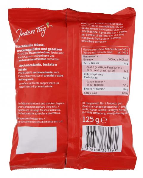 Jeden Tag Macadamia-Nüsse
