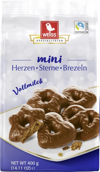 Weiss Lebkuchen Mini Herzen Sterne Brezeln Vollmilch