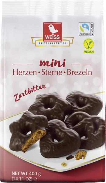 Weiss Lebkuchen Mini Herzen Sterne Brezeln Zartbitter
